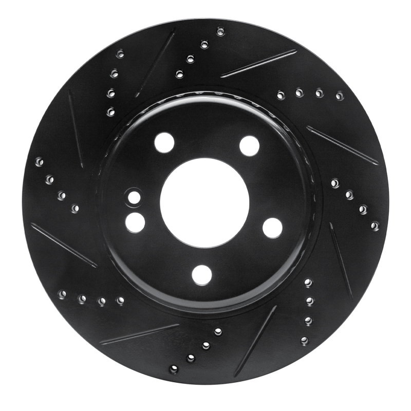Mercedes-Benz E300 Brake Rotor (1) - Rear Left - R1 Concepts - Drilled & Slotted - Black - `15-`23 Mercedes-Benz E300 Brake Rotor (1) - Rear Left - R1 Concepts - Drilled & Slotted - Black - `15-`23